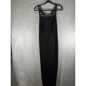 CDC Dress Women 8 Black Velvet 90s Y2K Goth Vamp Dark Fairy Whimsigoth Midi